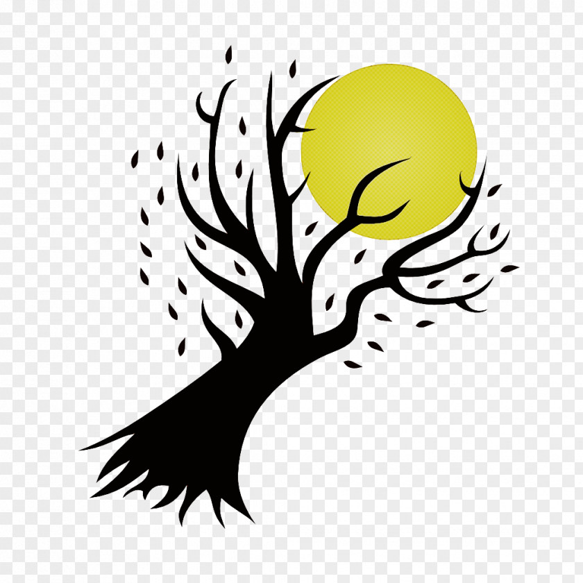 Yellow Tree Leaf Branch Logo PNG