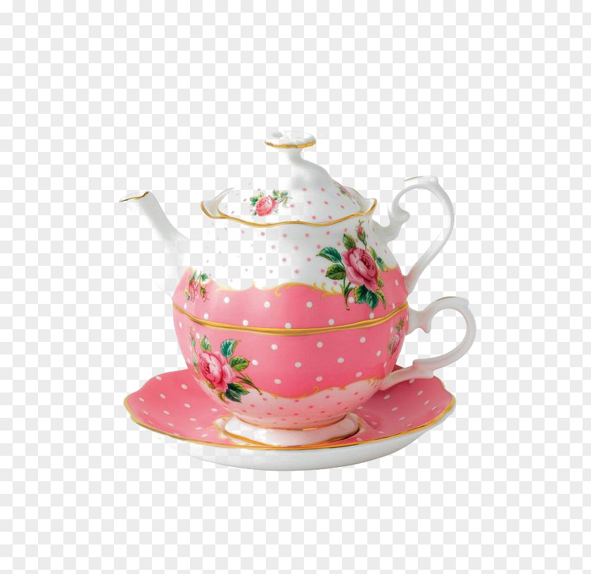 Afternoon Tea Set Bone China Teapot Pink PNG