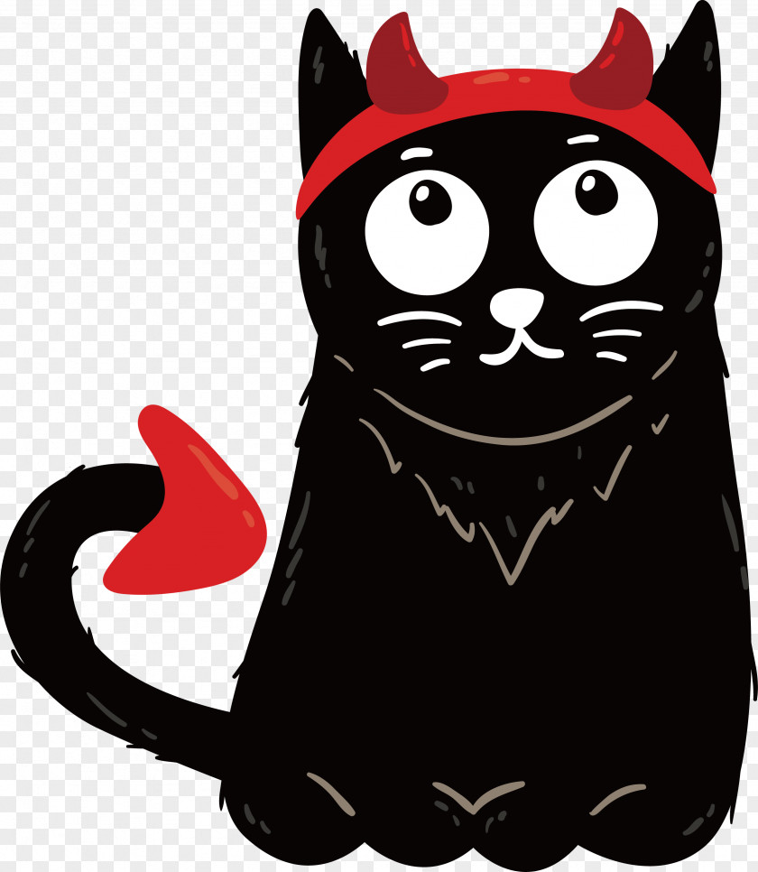 Devil Horn Black Cat Whiskers PNG
