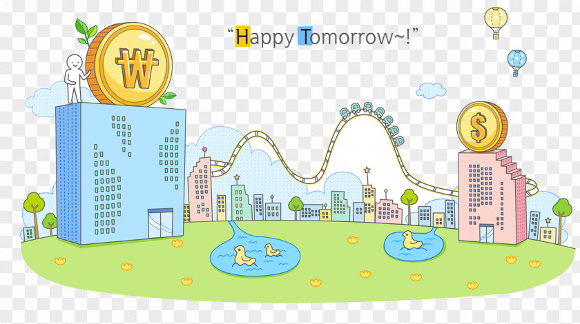 Cartoon Small Town Stock Illustration Photography PNG