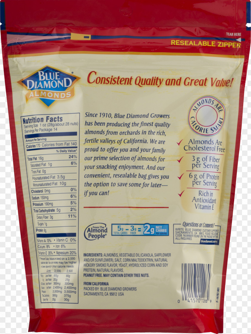 Diamond Blue Smokehouse Ingredient Growers Nutrition Facts Label PNG