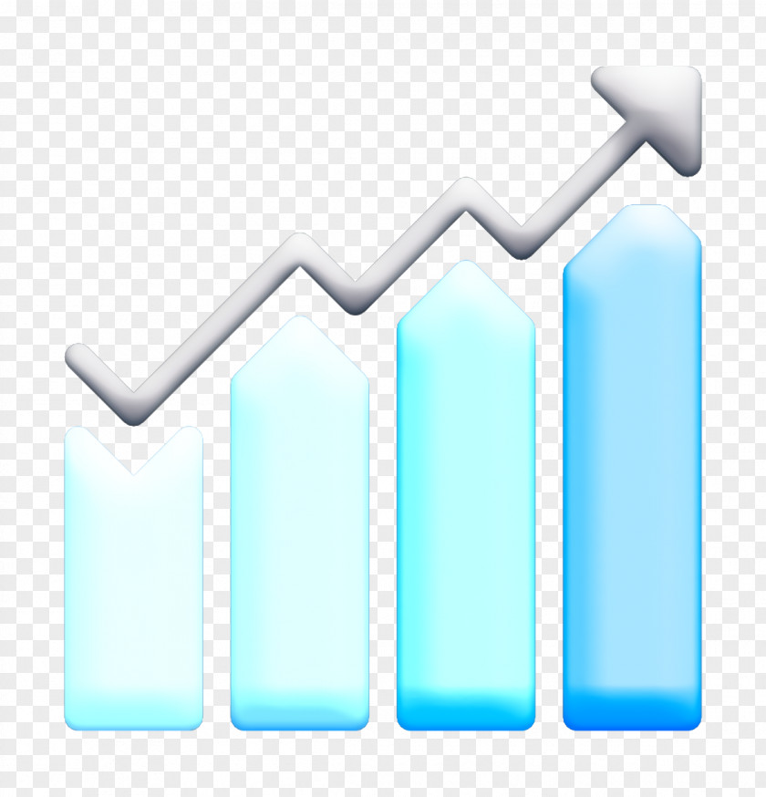Electric Blue Aqua Profit Icon Bar Chart Business Charts And Diagrams PNG