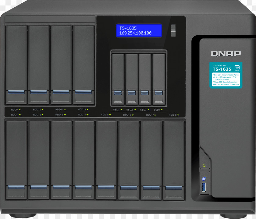 QNAP TS-431X TS-1635 Systems, Inc. Network-attached Storage Hard Drives PNG