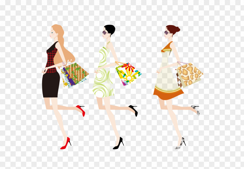 Shopping Girls Adobe Illustrator Illustration PNG