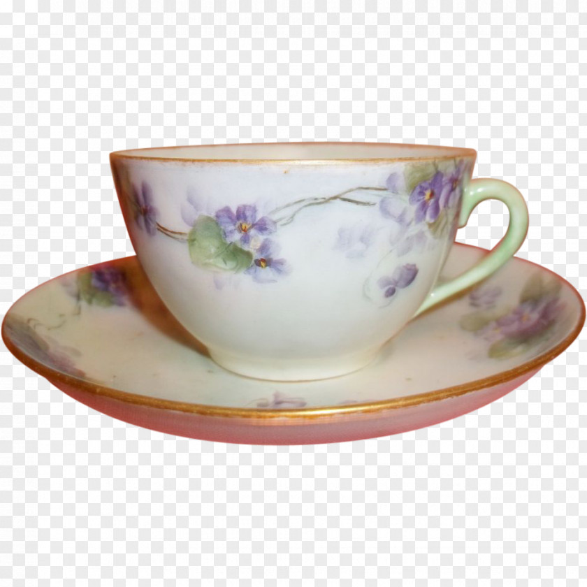 Hand Painted Teacup Tableware Saucer Coffee Cup Ceramic Porcelain PNG