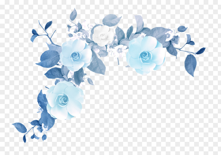 Blue Flower Border Texture 1080p Clip Art PNG