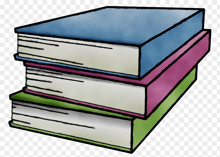 Desk Organizer Futon Pad Book Watercolor PNG