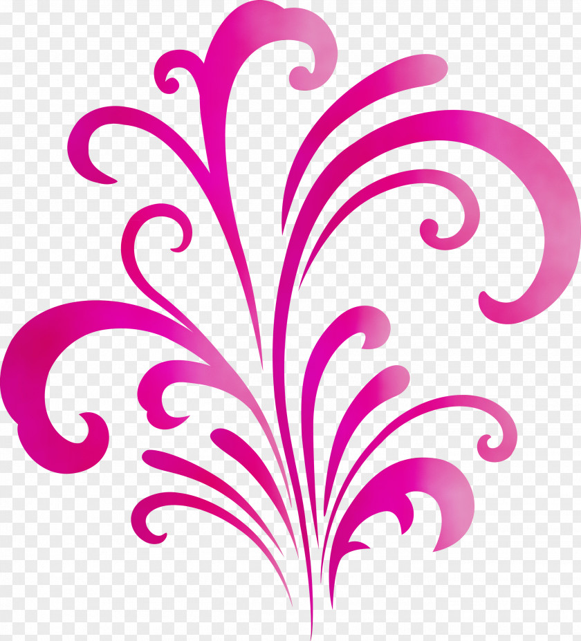 Magenta Ornament Pattern Plant PNG