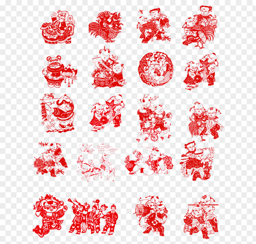 China Wind Atlas Papercutting Chinese Paper Cutting New Year PNG