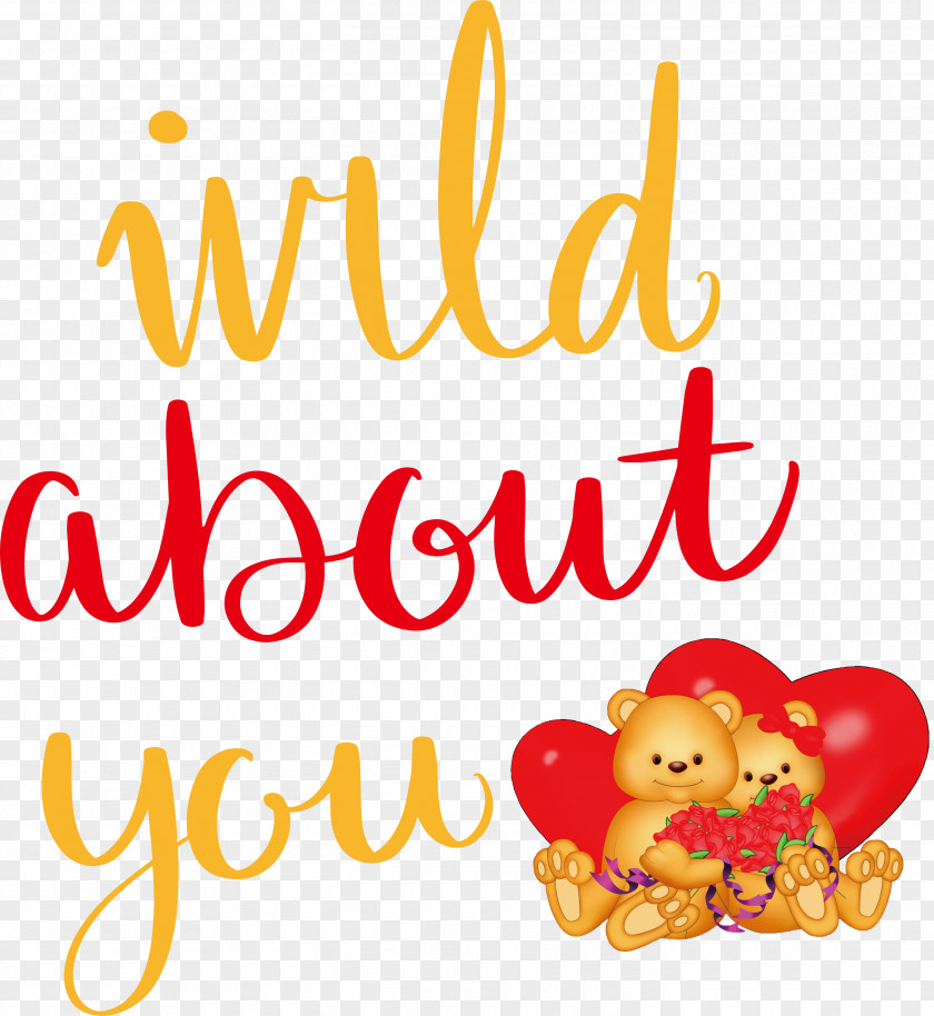 Wild About You Valentines Day Valentine PNG