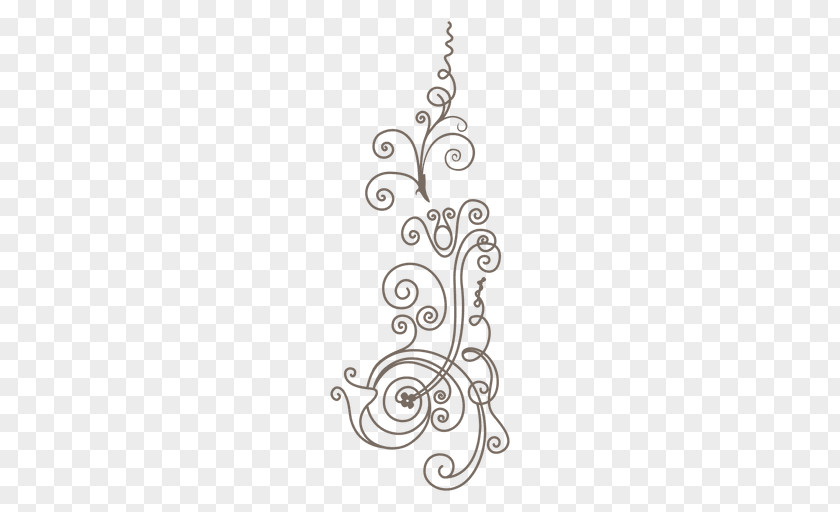 Floral Ornament Line Curve PNG