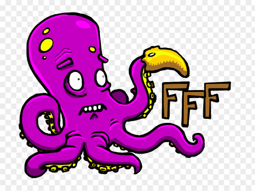 Fried Squid Octopus Cartoon Line Pink M Clip Art PNG