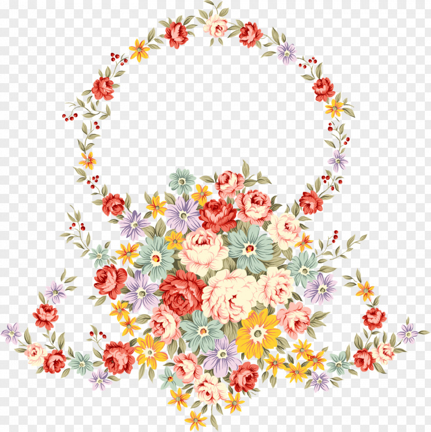 Garland Paper Flower Sticker Wallpaper PNG