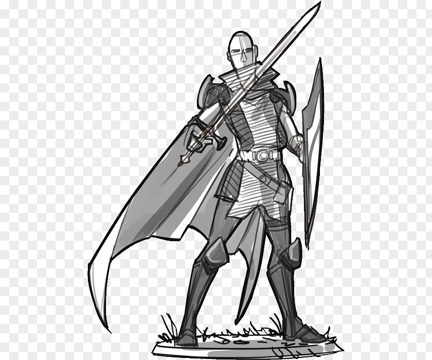 Knight Comics Artist Line Art Sketch PNG