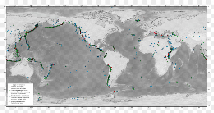 Volcano Earthquake Plate Tectonics World Map PNG