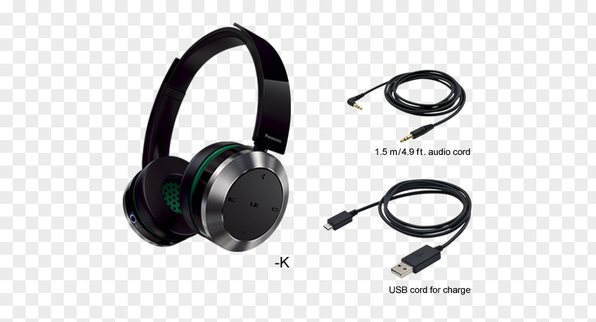 Headphones Panasonic RP-HD5 Hi-Res Premium Over Ear Headphone Black Wireless Near-field Communication PNG
