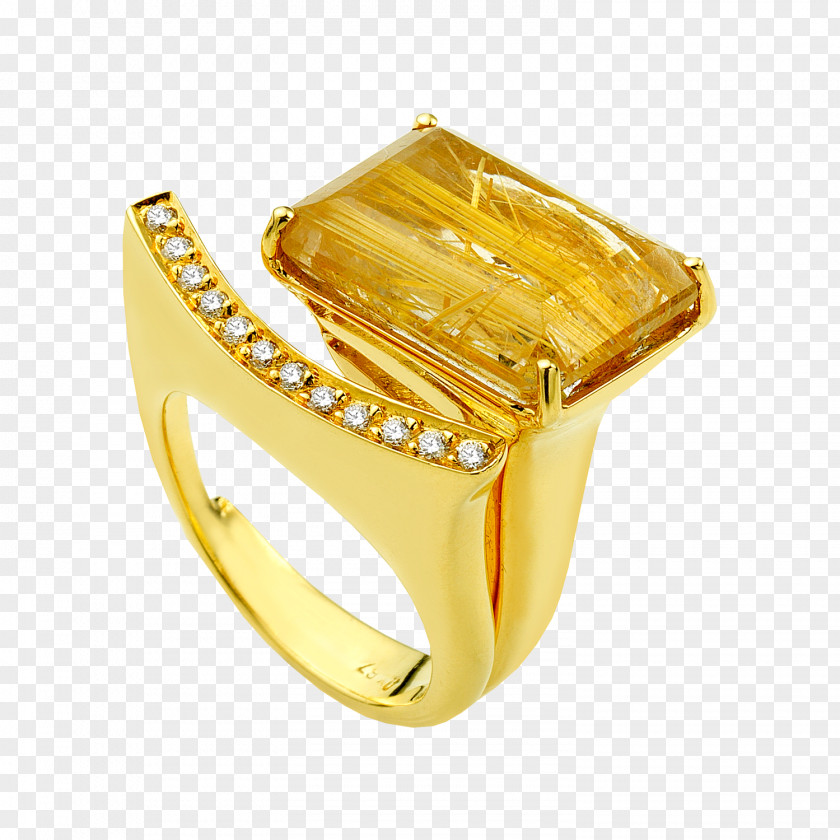 Ring Gold Jewellery Rutilated Quartz PNG
