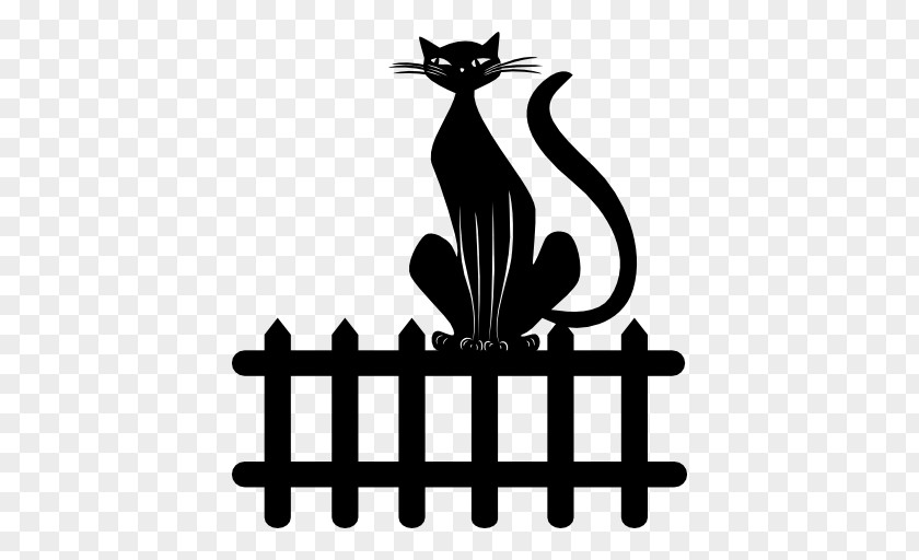 Black Cat Fence PNG