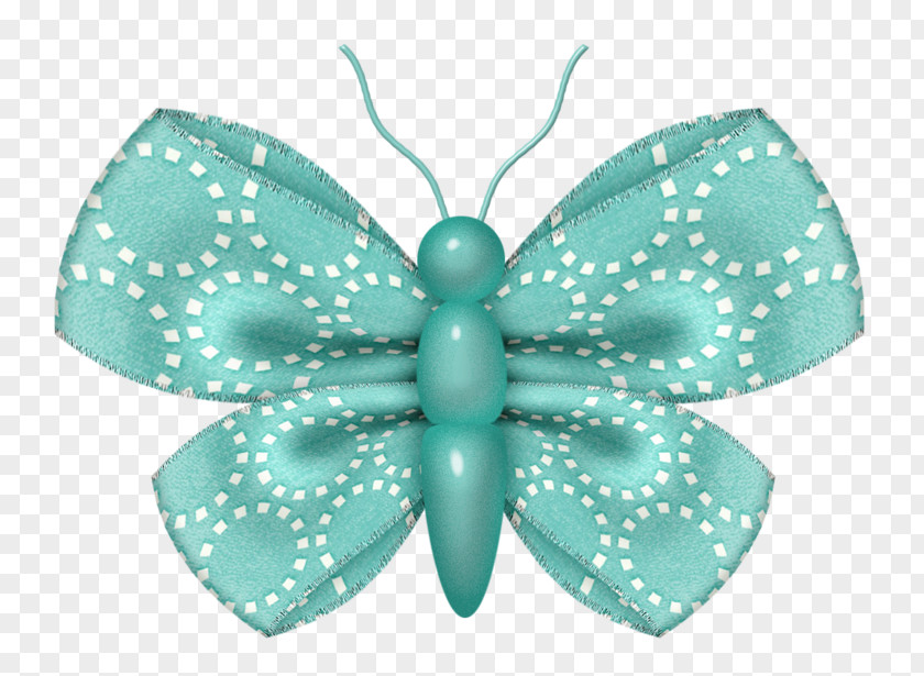 Blue Butterfly On Cloth Insect Icon PNG