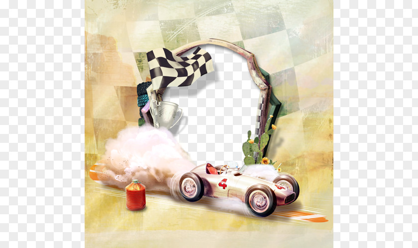 Checkered Flag Border Speedway Black And White PNG