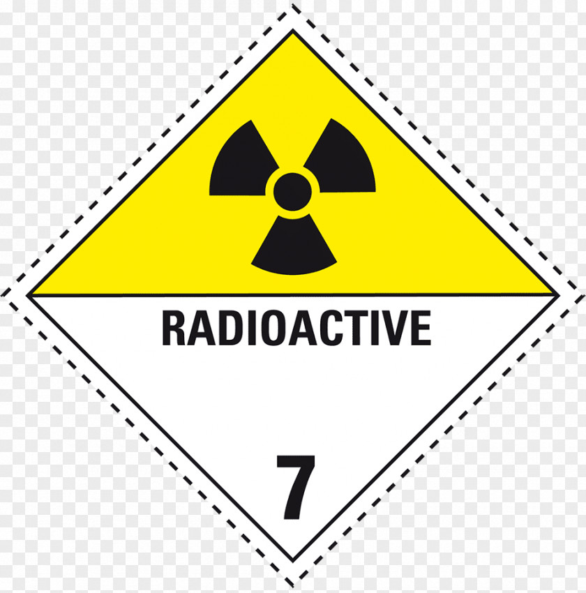 Dangerous Goods HAZMAT Class 7 Radioactive Substances Warning Label Paper PNG