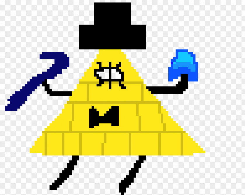 Bill Cipher Pixel Art Sonic Mania Yellow PNG
