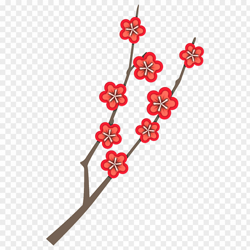 Perennial Plant Twig Cherry Blossom PNG