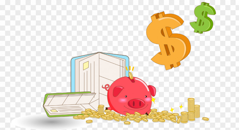 Piggy Bank Books Creative Painting Child Computer File PNG