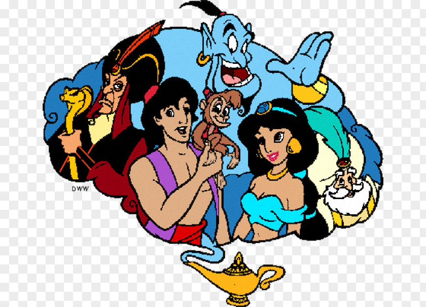 Princess Jasmine Genie Aladdin Iago Jafar PNG