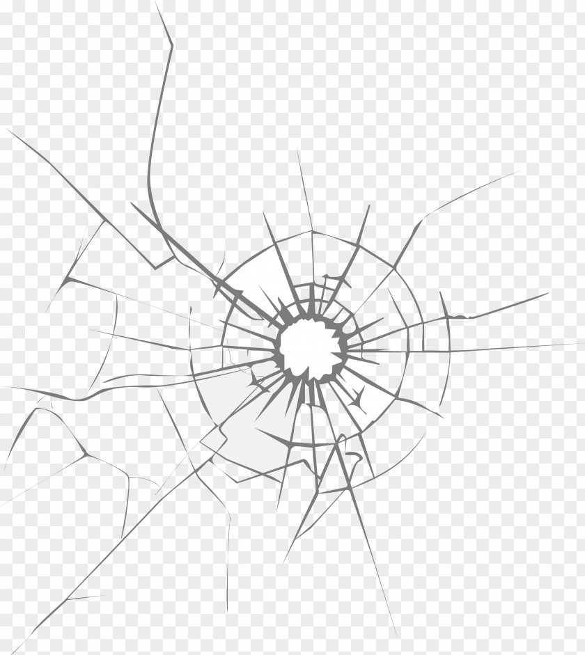 Hand Painted Hit Glass Crack Vector Adobe Illustrator PNG