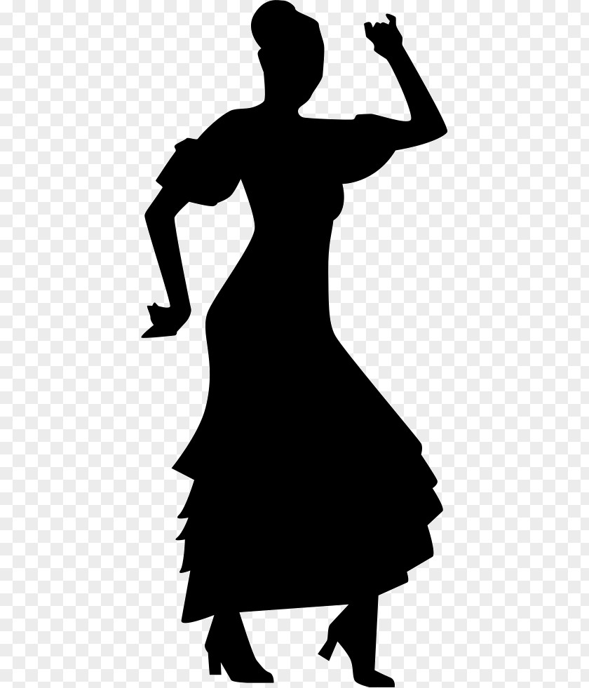 Siluet Woman Flamenco Dance Silhouette PNG