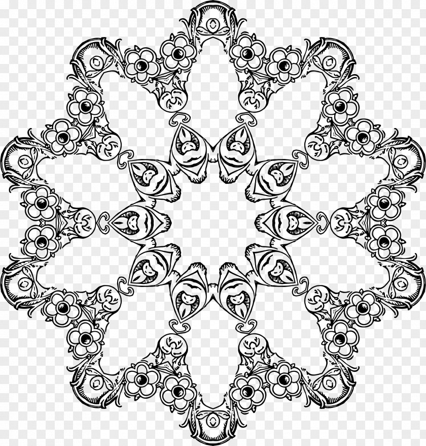 Flower Wreath Visual Arts Monochrome Photography PNG