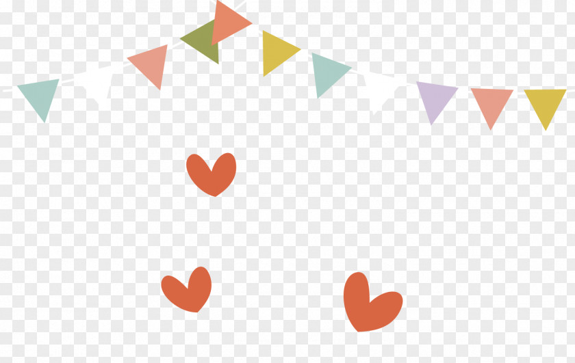 Hand Painted Bunting Hearts PNG