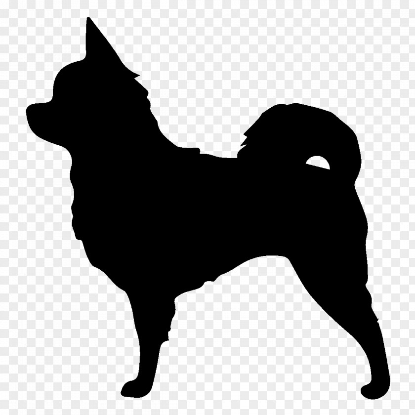 Silhouette Long-haired Chihuahua Pomeranian Papillon Dog Clip Art PNG