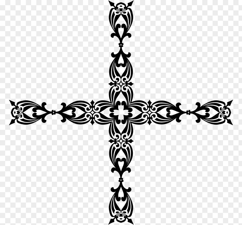 Christian Cross Line Art Clip PNG