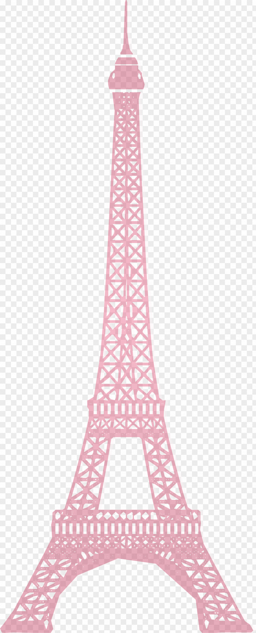 Pink Eiffel Tower Silhouette Vector Monument Wall Decal PNG
