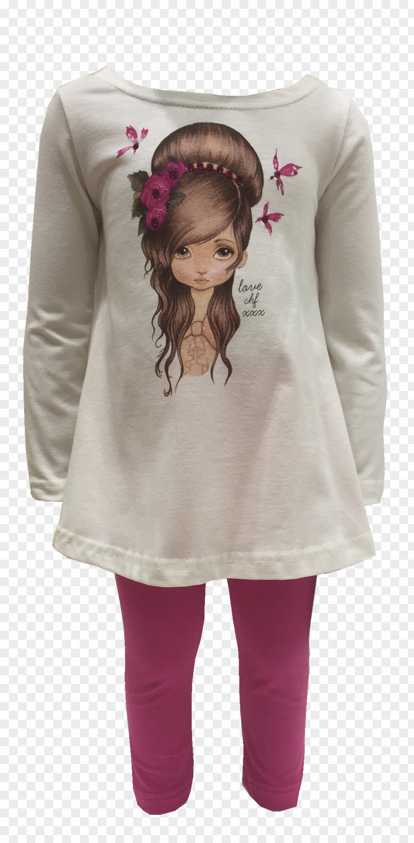 T-shirt Long-sleeved Child Pink M PNG