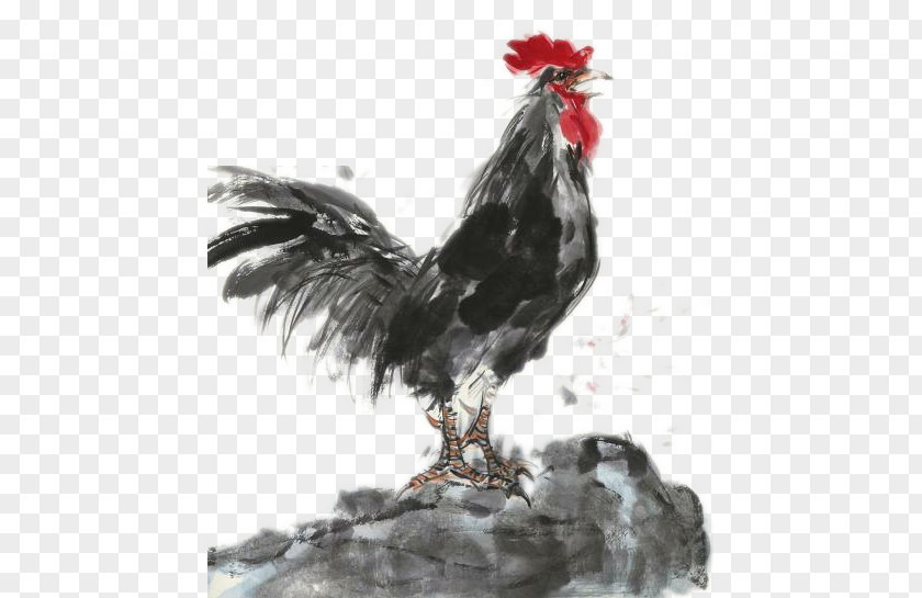 Chinese Chicken Rooster China Painting Work Of Art PNG