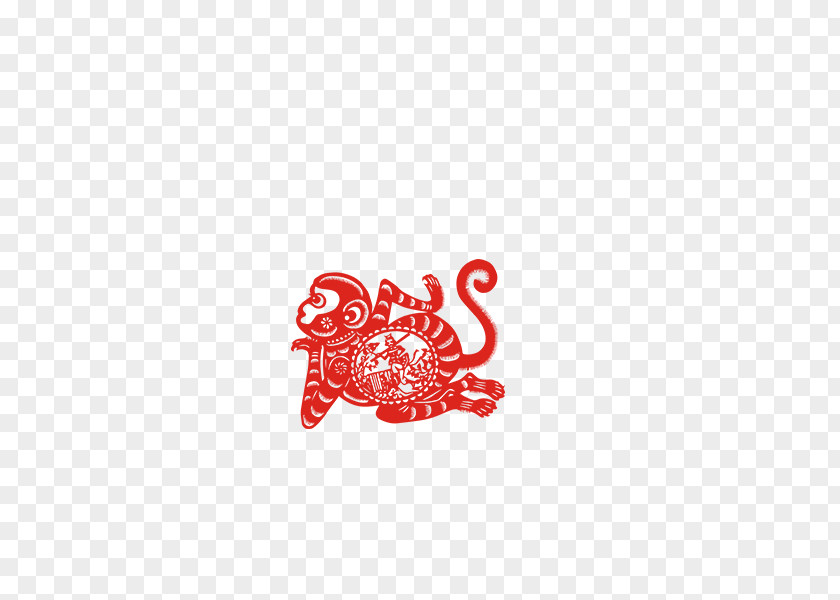 Monkey Paper Cutting Elements U96deu5e74u904bu7a0b Chinese Zodiac New Year Prediction PNG