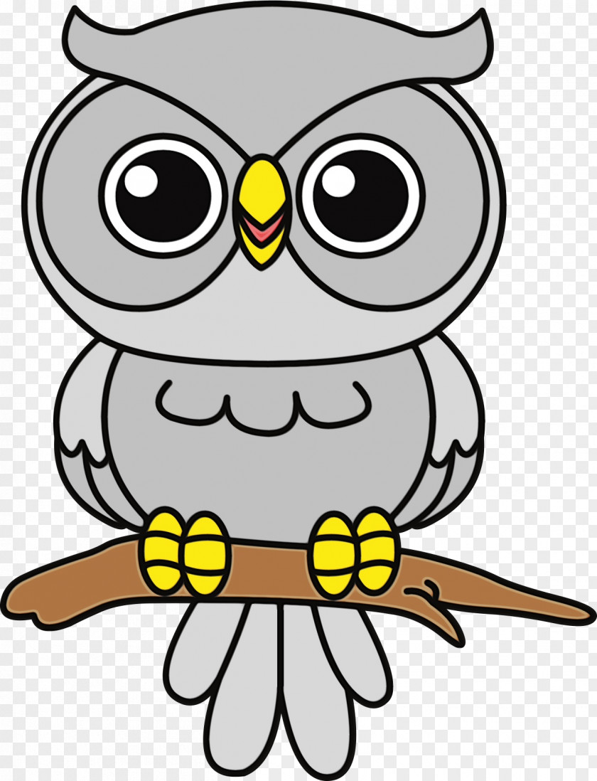 Beak Bird Of Prey Owl White Cartoon Yellow PNG