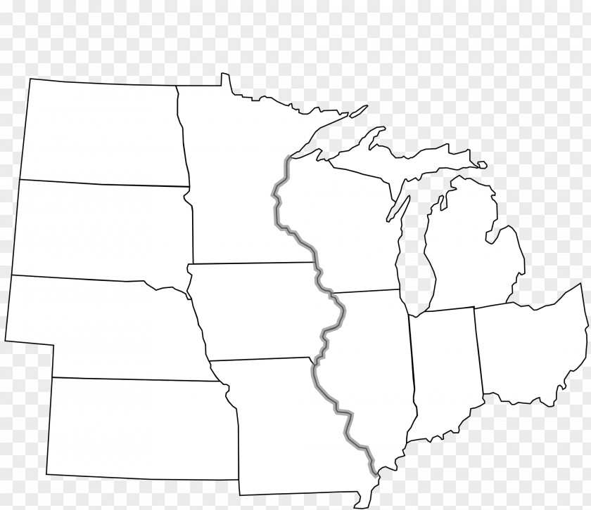 Map Midwestern United States Blank Northeastern PNG