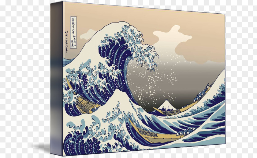 Mount Fuji The Great Wave Off Kanagawa Thirty-six Views Of Japanese Art Canvas Print PNG