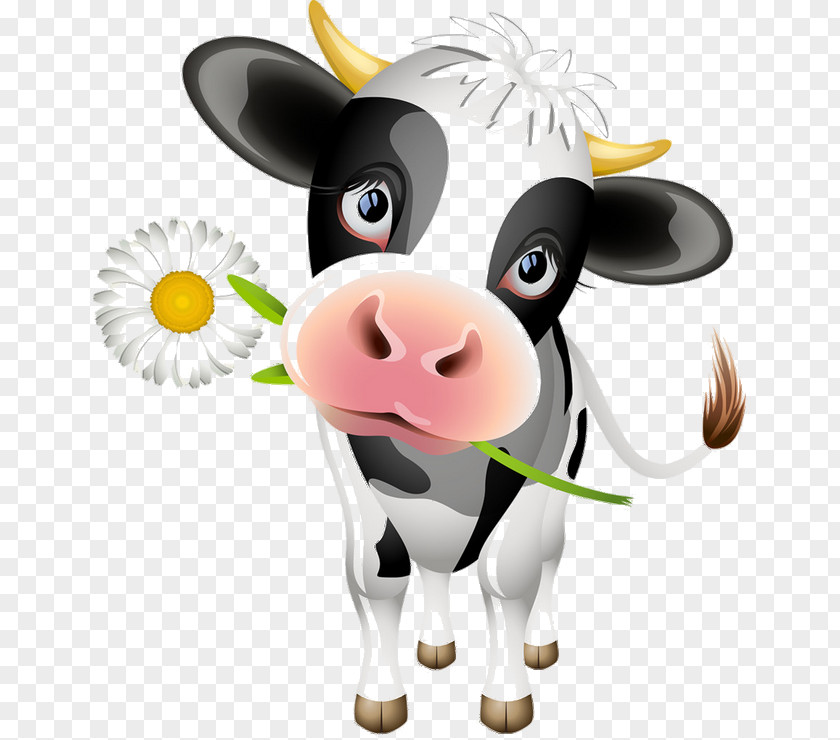 Cow Cartoon Dairy Cattle Holstein Friesian Highland Calf Angus Beef PNG