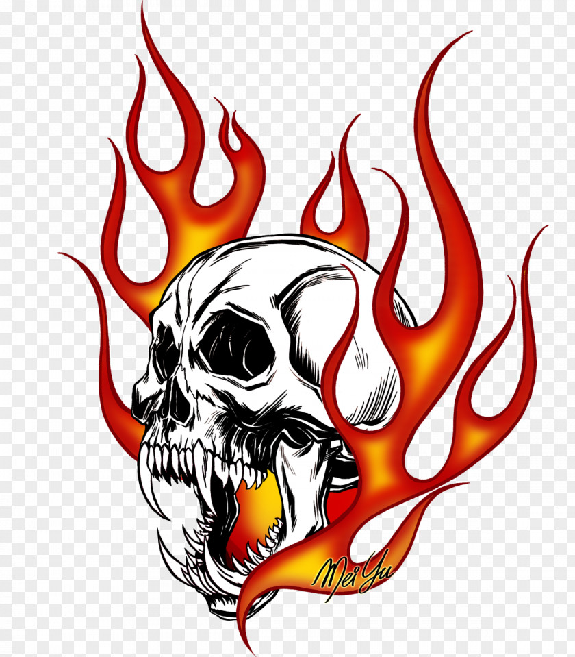Skull Flame Clip Art PNG