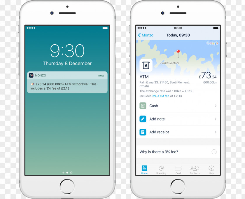 Atm Payment Bank Monzo Telephone Handheld Devices PNG