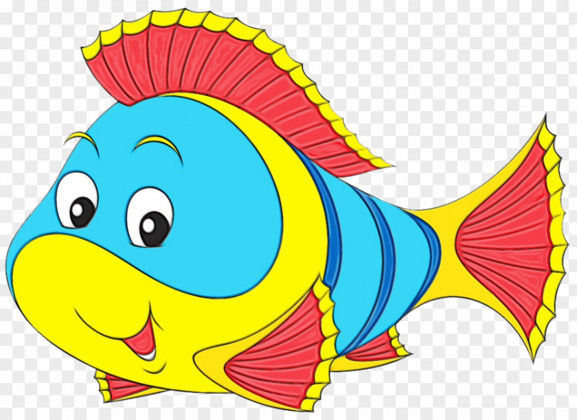 Cartoon Fish Watercolor PNG