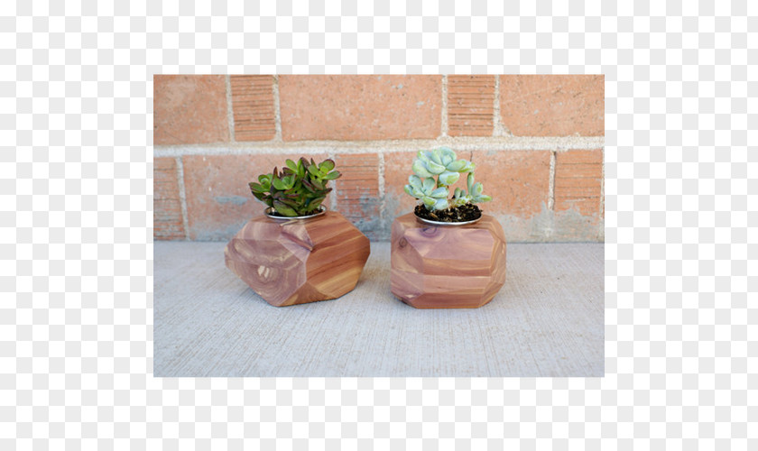 Cedar Wood Ceramic Flowerpot PNG