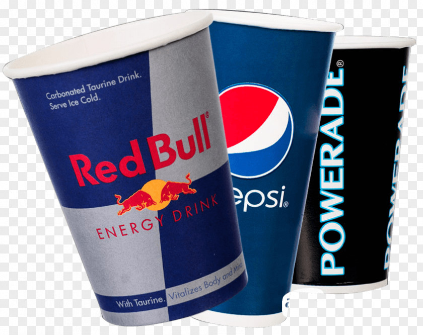 Red Bull Paper Coffee Cup Disposable PNG