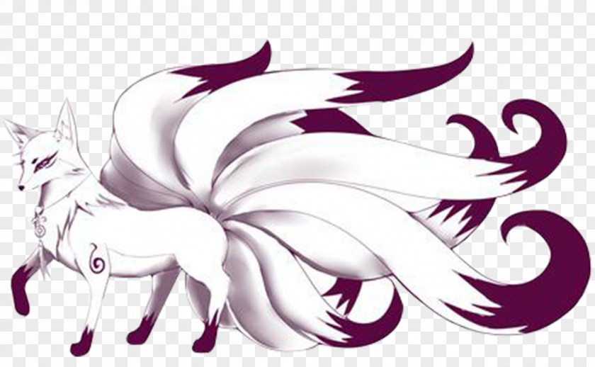 White Nine Tail Fox Huli Jing Nine-tailed Classic Of Mountains And Seas East Asia PNG