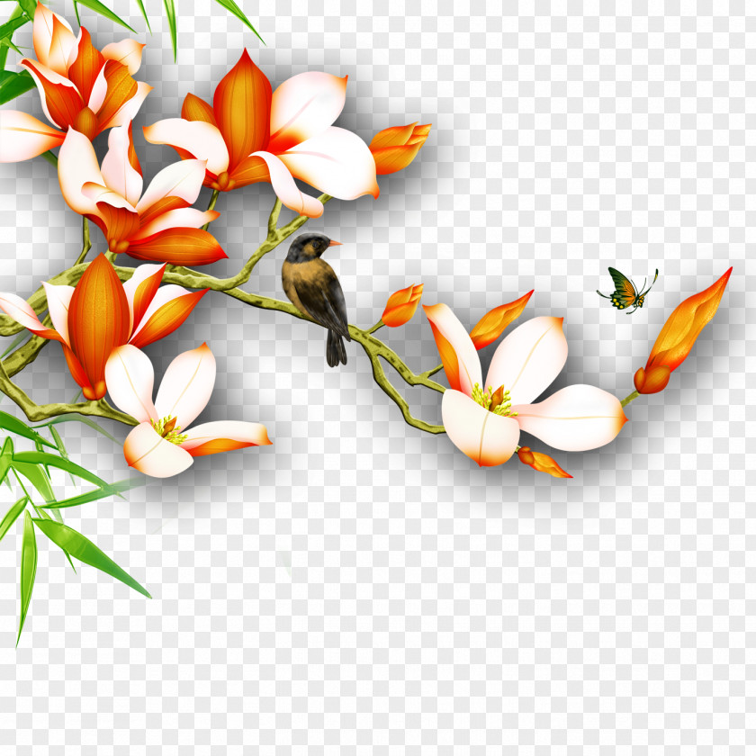 Birds And Flowers PNG and flowers clipart PNG